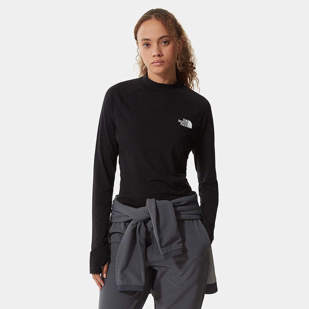 The North Face Long Sleeve Womens Australia - The North Face Tekware Long-Sleeve Cropped Black Flash